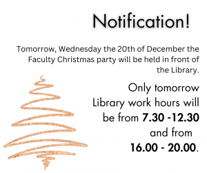 Read more about the article Library work hours on Wednesday the 20th of December