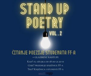 Pročitajte više o članku STAND UP POETRY, vol. 2: čitanje poezije studentica i studenata Filozofskog fakulteta